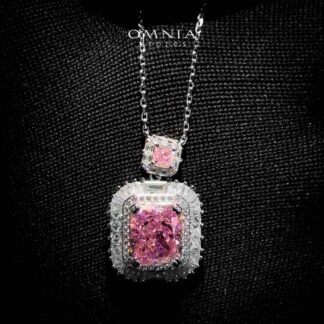 Wafaa Pink Necklace 925 Silver in High Quality Simulated Diamonds