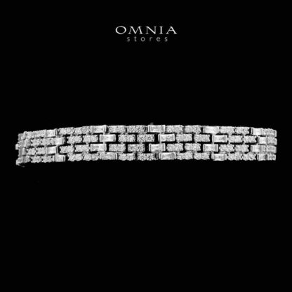 Omnia Zehra White Bridal Full Set in High Quality Zircon Stone in Rhodium Plated - Image 4
