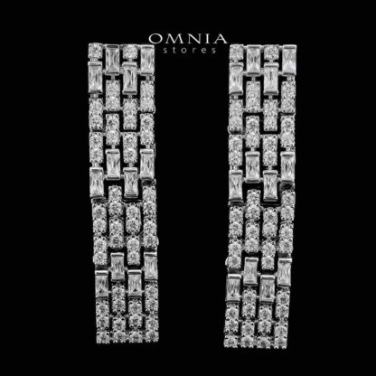 Omnia Zehra White Bridal Full Set in High Quality Zircon Stone in Rhodium Plated - Image 5