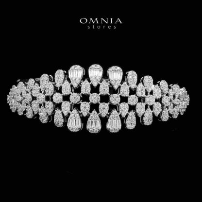 Omnia Zahiya White Bridal Full Set in High Quality Zircon Stone in Rhodium Plated - Image 5