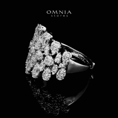 Omnia Zahiya White Bridal Full Set in High Quality Zircon Stone in Rhodium Plated - Image 4