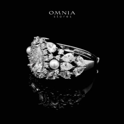 Omnia Aiyesha White Bridal Full Set in High Quality Zircon Stone in Rhodium Plated - Image 3