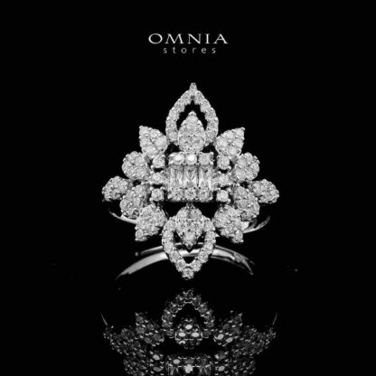 Omnia Layali White Bridal Full Set in High Quality Zircon Stone in Rhodium Plated - Image 4