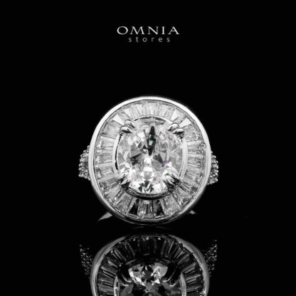 Omnia Hayah White Bridal Full Set in High Quality Zircon Stone in Rhodium Plated - Image 5