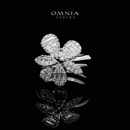 Omnia Habiba White Bridal Full Set in High Quality Zircon Stone in Rhodium Plated - Image 4