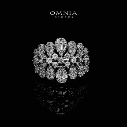 Omnia Behnaz White Bridal Full Set in High Quality Zircon Stone in Rhodium Plated - Image 4