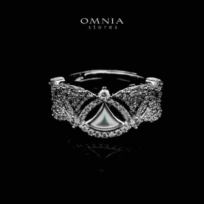 Omnia Bita White Bridal Full Set in High Quality Zircon Stone in Rhodium Plated - Image 5