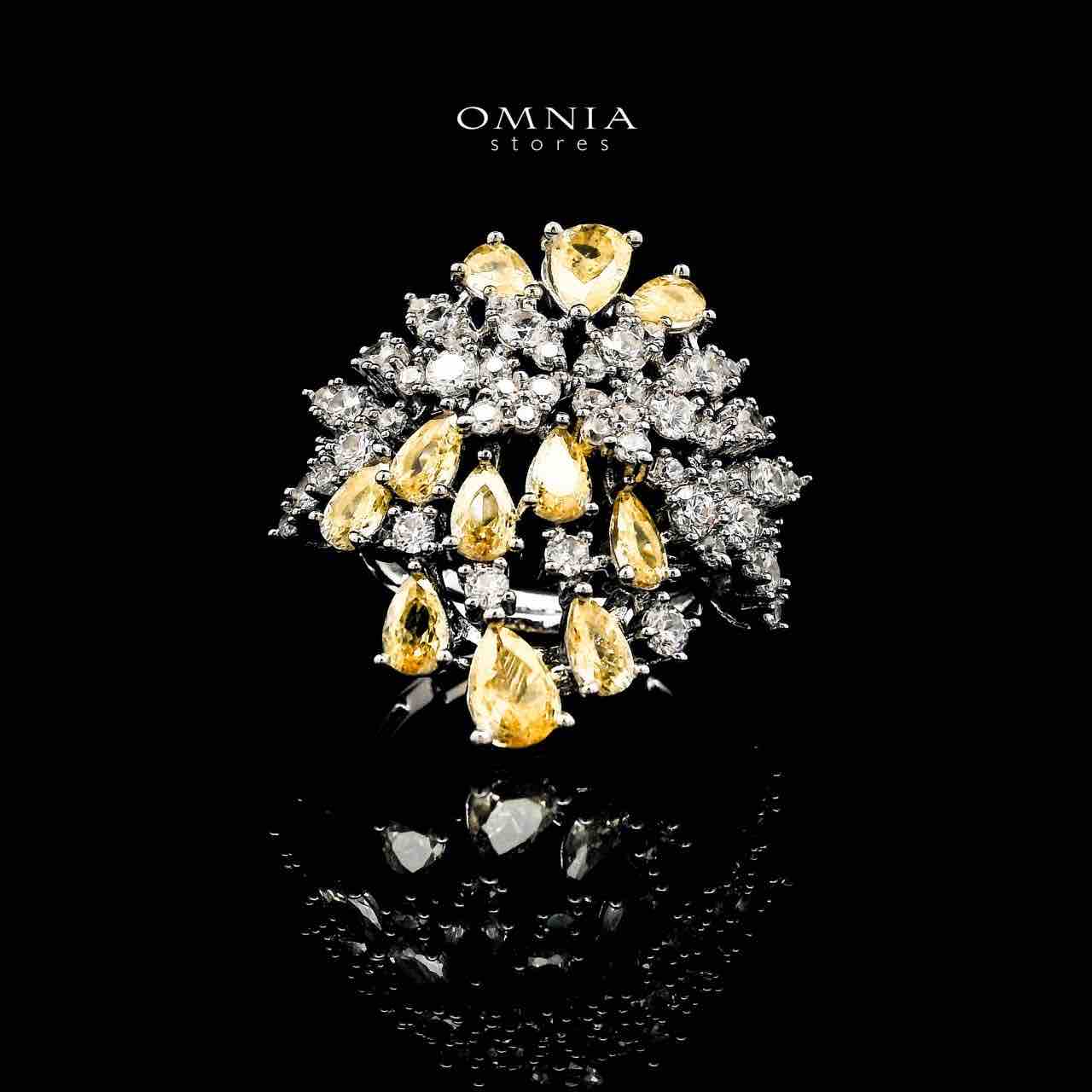 Omnia Taghreed Yellow Choker Full Set in High Quality Zircon Stone in Rhodium Plated - Image 4