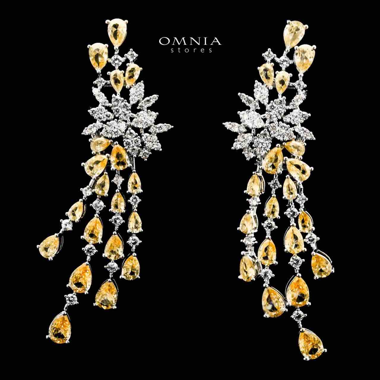Omnia Taghreed Yellow Choker Full Set in High Quality Zircon Stone in Rhodium Plated - Image 5