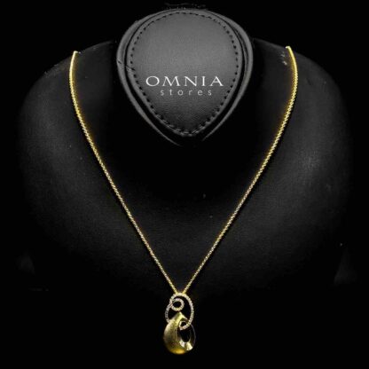 Omnia Farideh Gold Plated Necklace, Earrings & Ring Set in High Quality Zircon Stone in Rhodium Plated - Image 2