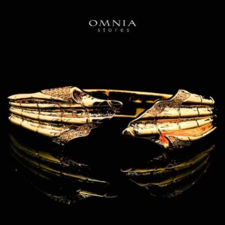 Farnaz Gold Plated Bangle in High Quality Zircon Stone in Rhodium Plated