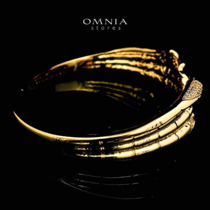 Farnaz Gold Plated Bangle in High Quality Zircon Stone in Rhodium Plated - Image 2
