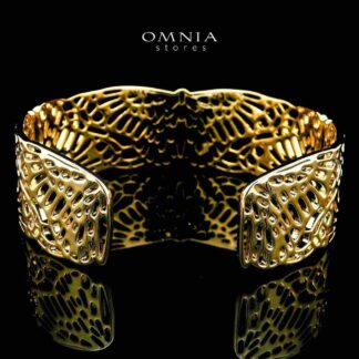 Firoozeh Gold Plated Bangle in High Quality Zircon Stone in Rhodium Plated
