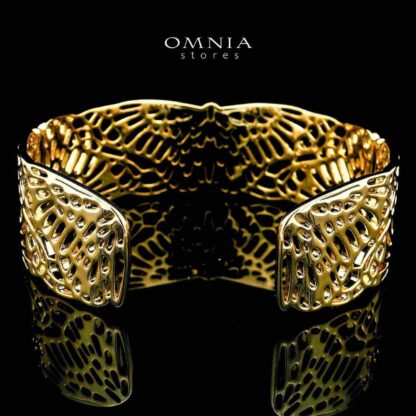Firoozeh Gold Plated Bangle in High Quality Zircon Stone in Rhodium Plated