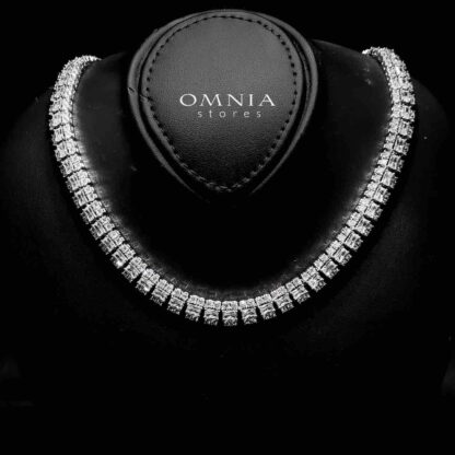 Omnia Hedieh White Bridal Full Set in High Quality Zircon Stone in Rhodium Plated - Image 2