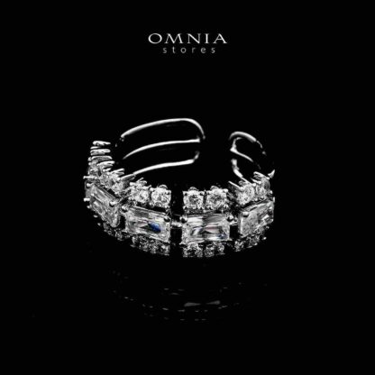 Omnia Hedieh White Bridal Full Set in High Quality Zircon Stone in Rhodium Plated - Image 3