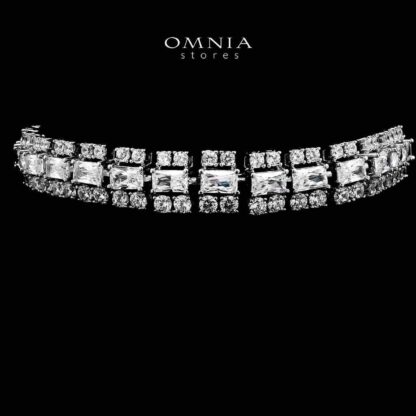Omnia Hedieh White Bridal Full Set in High Quality Zircon Stone in Rhodium Plated - Image 5
