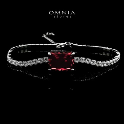 Omnia Gabrielle Red Bracelet In 92.5 Silver High Quality Simulated Diamonds - Image 3