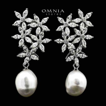 Omnia Katayoun Fresh Real Water Pearl Necklace and Earrings Set in 925 Silver Accessories With High Quality Simulated Diamonds - Image 3