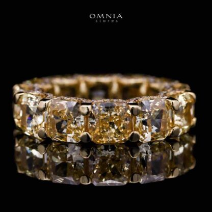 Omnia Agata Yellow Ring 92.5 Silver High Quality Simulated diamonds
