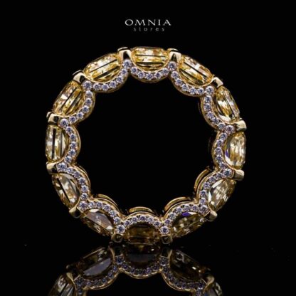 Omnia Agata Yellow Ring 92.5 Silver High Quality Simulated diamonds - Image 3
