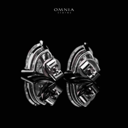 Omnia Shaden Heart-Shaped Stud Earrings in 92.5 Silver with High Quality Iced Cut Stones - Image 2