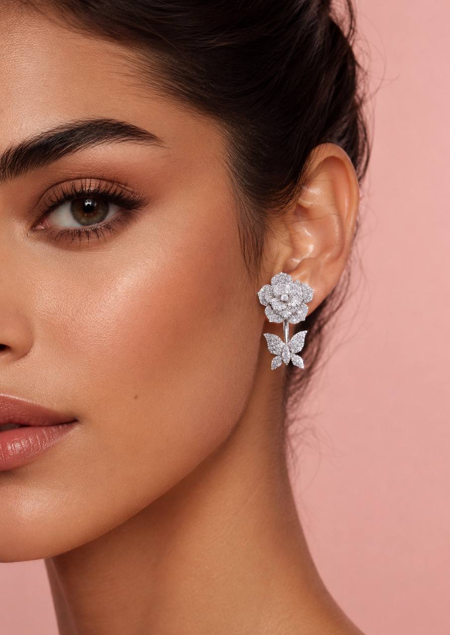Omnia Olla White Earrings In 925 Silver In High Quality Simulated diamonds - Image 3