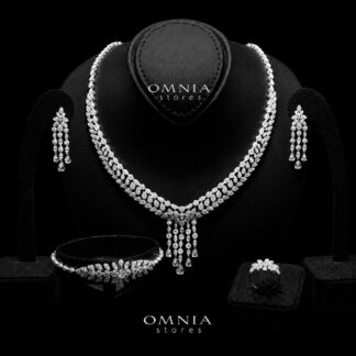 Omnia Suna White Bridal Full Set in 925 Silver High Quality Simulated Diamonds