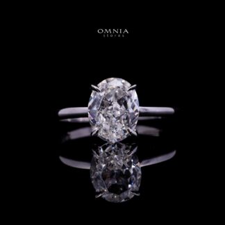 Neda White Ring In 925 Silver High Quality Lab Crafted Stones