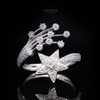 Calista Star White Moissanite Stone Ring With GRA Certified High Quality in 925 Silver