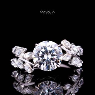 Negar White Ring In 925 Silver High Quality Certified Lab Crafted Stones