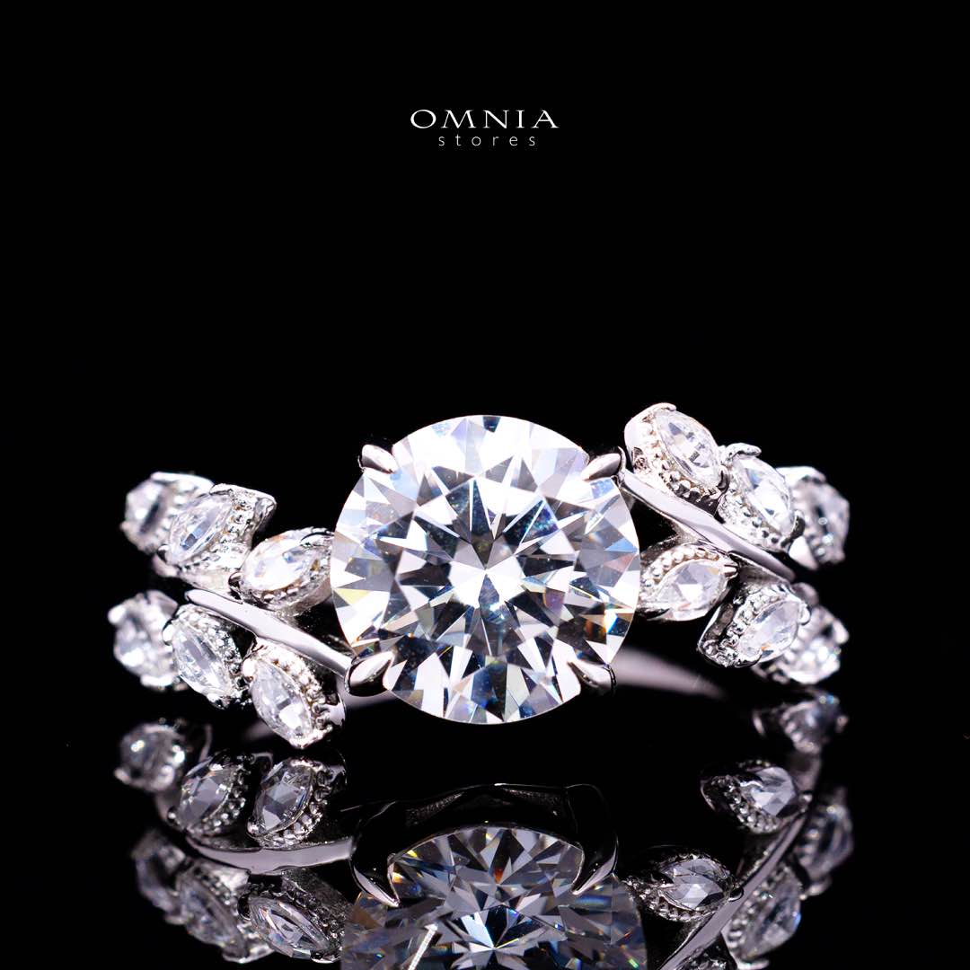 Negar White Ring In 925 Silver High Quality Certified Lab Crafted Stones