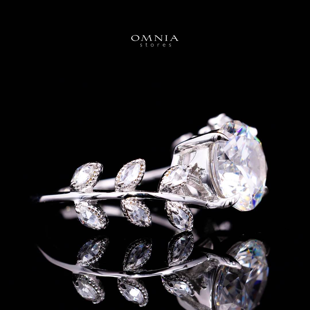 Negar White Ring In 925 Silver High Quality Certified Lab Crafted Stones - Image 3
