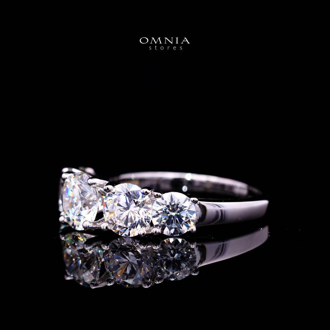 Parisa White Ring In 925 Silver High Quality Certified Lab Crafted Stones - Image 2