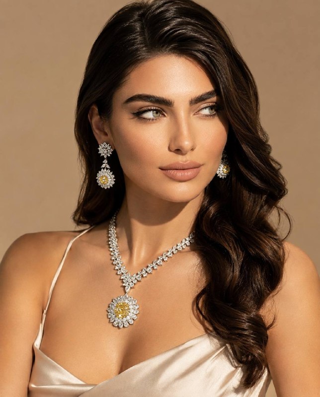 Marjan Sunflower Yellow Necklace In 925 Silver Certified High Quality Lab Grown Stones