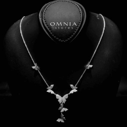 Mahtab Butterfly Necklace In 925 Silver High Quality Simulated Diamonds - Image 2