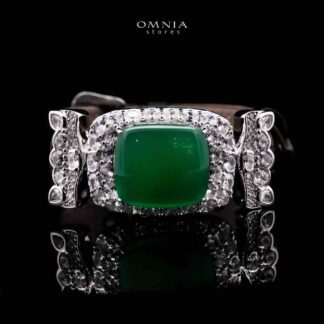Omnia Nafiseh Black Genuine Leather Belt Bracelet In 925 Silver Certified High Quality Lab Grown Stones