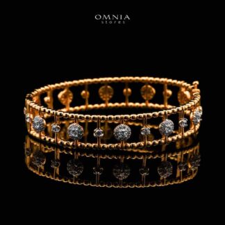 Nasim Golden Plated Bangle In 925 Silver Certified High Quality Lab Grown Stones