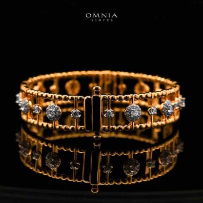 Nasim Golden Plated Bangle In 925 Silver Certified High Quality Lab Grown Stones - Image 4