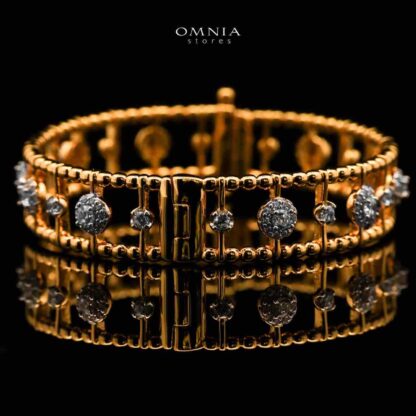 Nasim Golden Plated Bangle In 925 Silver Certified High Quality Lab Grown Stones - Image 3