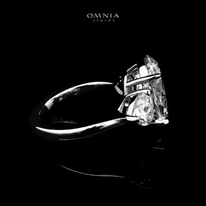 Noushin White Ring In 925 Silver Certified High Quality Lab Grown Stones - Image 2