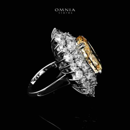 Marjan Sunflower Yellow Ring In 925 Silver Certified High Quality Lab Grown Stones - Image 2
