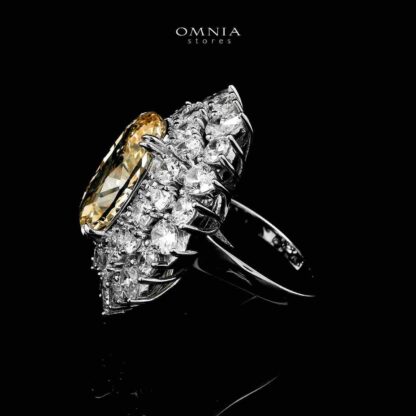 Marjan Sunflower Yellow Ring In 925 Silver Certified High Quality Lab Grown Stones - Image 4