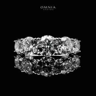 Parisa White Ring In 925 Silver Certified High Quality Lab Grown Stones