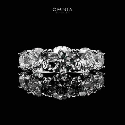 Parisa White Ring In 925 Silver Certified High Quality Lab Grown Stones