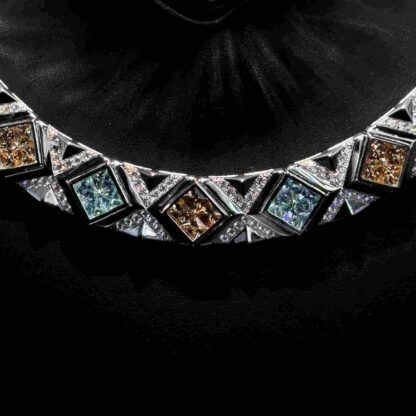 Omnia Parnaz Multi Color Necklace In 925 Silver Certified High Quality Lab Grown Stones - Image 2