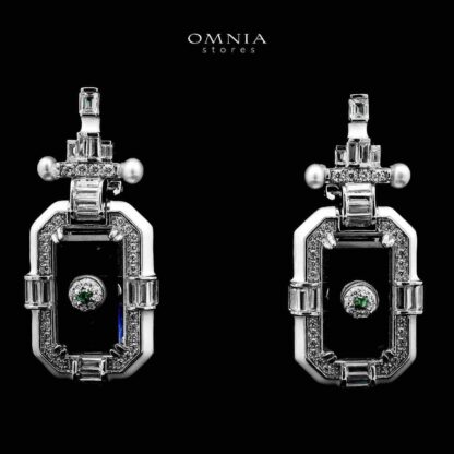 Omnia Parvaneh Fresh Real Water Pearl Long Chain Necklace & Drop Pearl Earrings in 925 Silver with High-Quality Simulated Diamonds - Image 3
