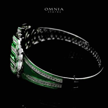 Omnia Roya Emerald Bracelet in 925 Silver with High Quality Simulated Diamonds - Image 3