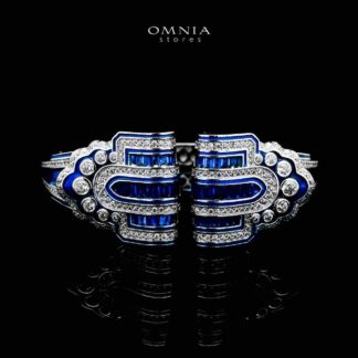 Omnia Roya Blue Bracelet in 925 Silver with High Quality Simulated Diamonds