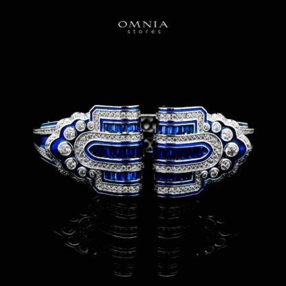 Omnia Roya Blue Bracelet in 925 Silver with High Quality Simulated Diamonds